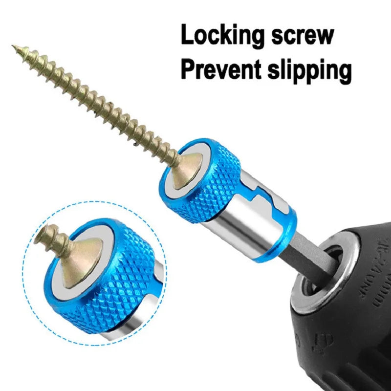 Magnetic Screwdriver Bit Ring – 1-Pack for 1/4 in (6.35 mm) Shank | Aluminum Magnetizer, 1 in (25 mm) Length, 0.59 in (15 mm) OD