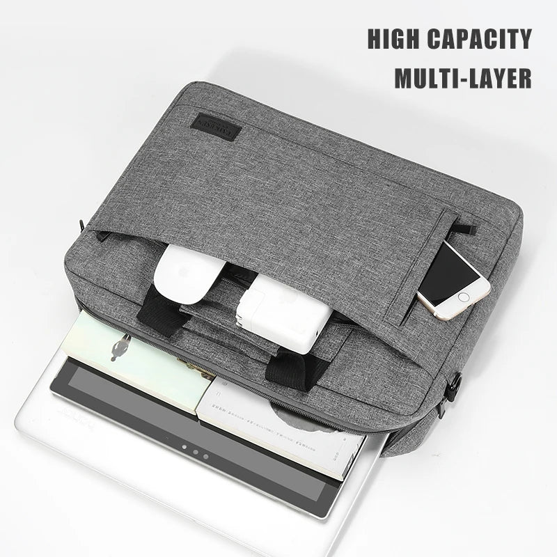Canvas Laptop Sleeve Briefcase – Zippered Shoulder Handbag for 13.3, 14, 15, 15.6 & 17 Inch Laptops