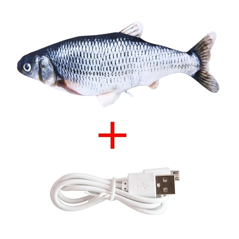 Interactive Dancing Fish Cat Toy - Plush Simulation with Catnip Pocket, Funny Pet Toy for Cats