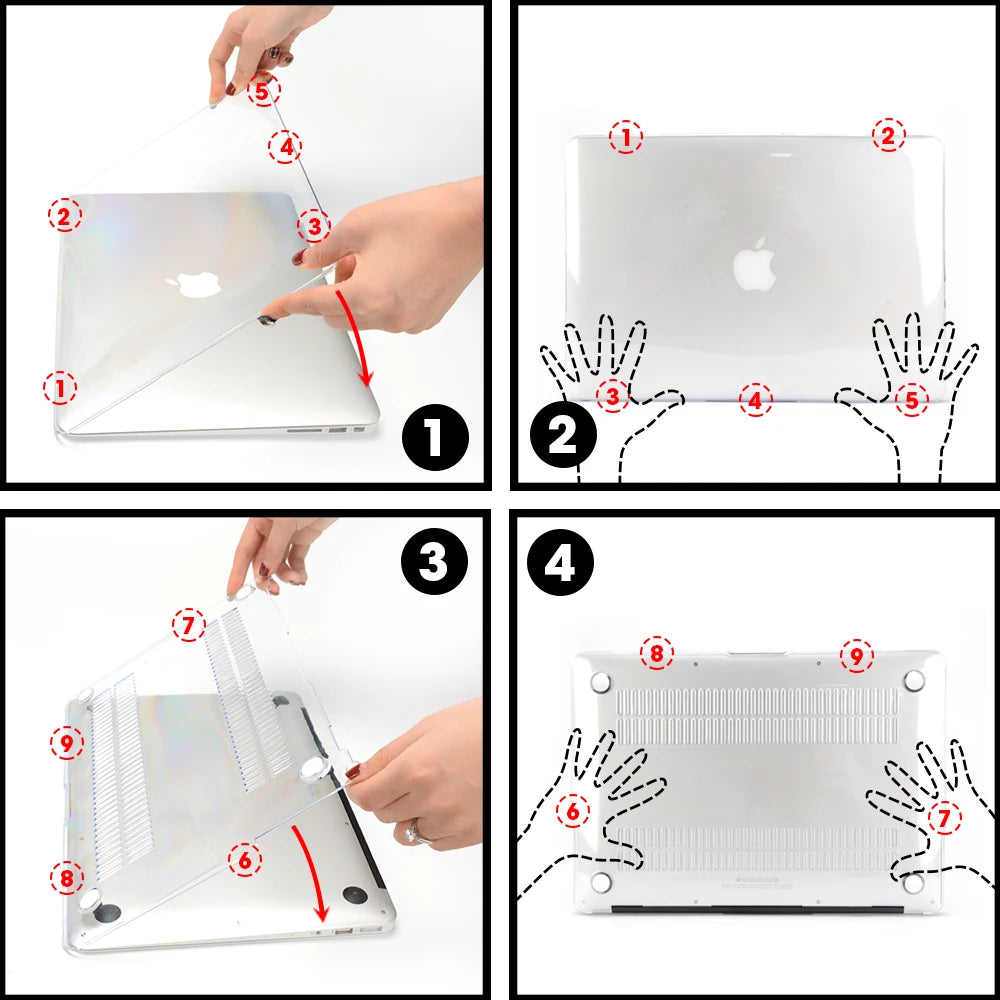 Glitter Hard Shell Laptop Case for MacBook Air & Pro 13/14/15/16 Inch (33–41 cm) Clear Sparkle Protective Sleeve