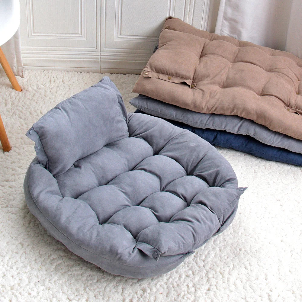 3-in-1 Pet Bed Mat Washable Soft Cotton Dog & Cat Bed Cushion for Small to Medium Pets