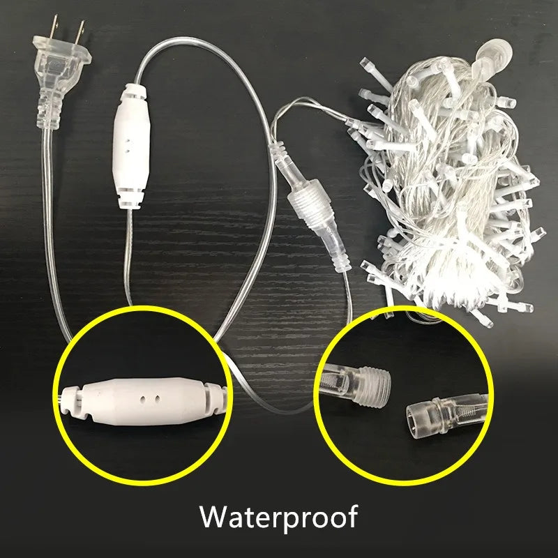 Warm White Festoon LED String Lights 50M (164ft) Plug-In – Indoor Outdoor Connectable Garland, Steady-On Christmas & Party Decor