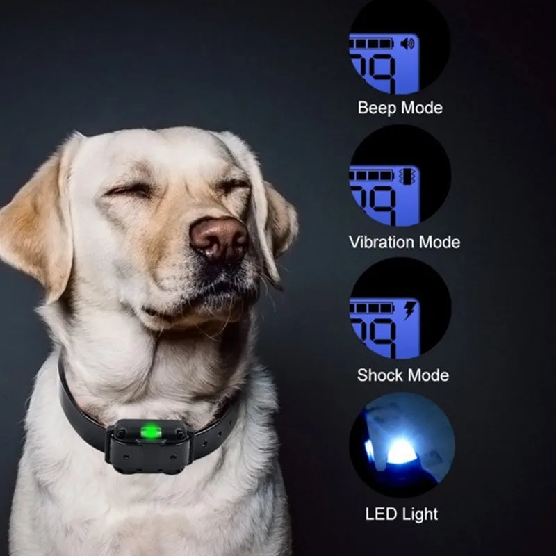 Waterproof Electric Dog Training Collar with Remote — Rechargeable Anti-Bark, Vibration/Shock/Beep, Adjustable up to 26.4 in (67 cm)