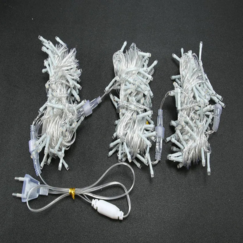 Warm White Festoon LED String Lights 50M (164ft) Plug-In – Indoor Outdoor Connectable Garland, Steady-On Christmas & Party Decor