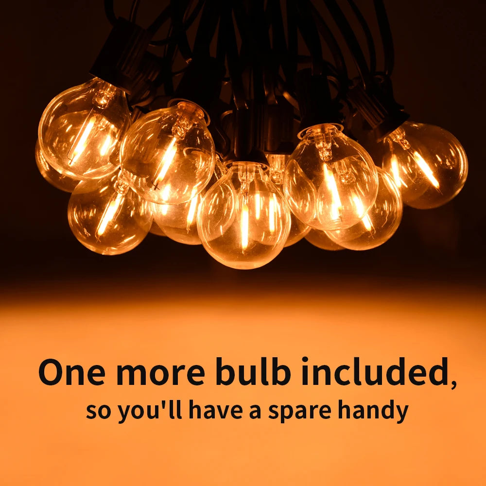 30M (100ft) G40 Globe LED String Lights – Warm White Outdoor Patio & Garden Wedding Party