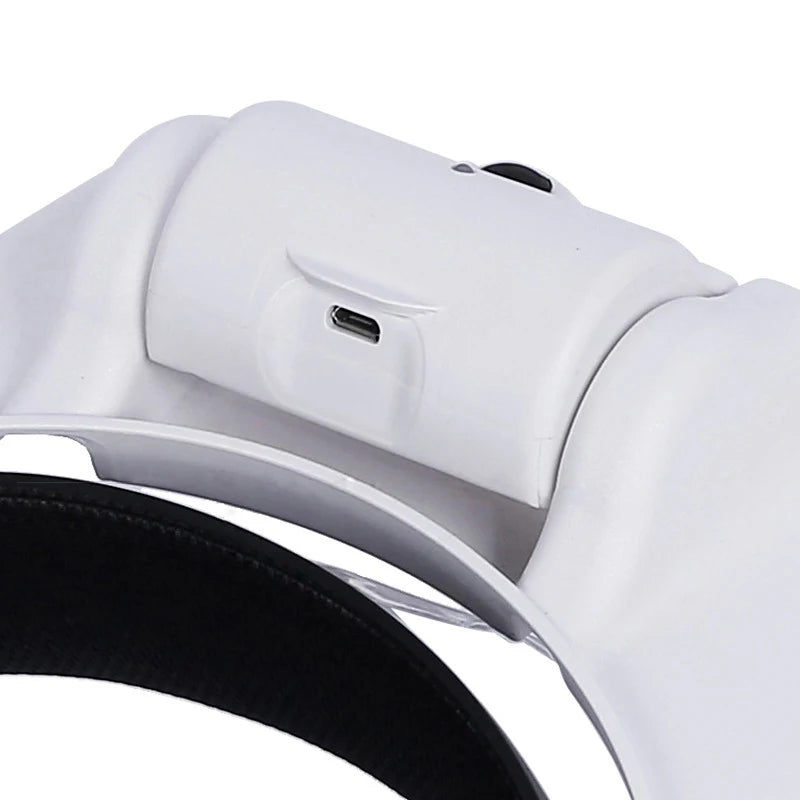 USB Rechargeable LED Headband Magnifier Glasses Loupe for Watchmaker & Jewelry Repair 1.5x-8x (Stackable to 15x)