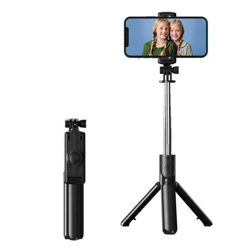 Bluetooth Wireless Selfie Stick & Mini Tripod — Extendable Monopod with Remote Shutter, Phone Holder (Extends to 27.6 in / 70 cm)