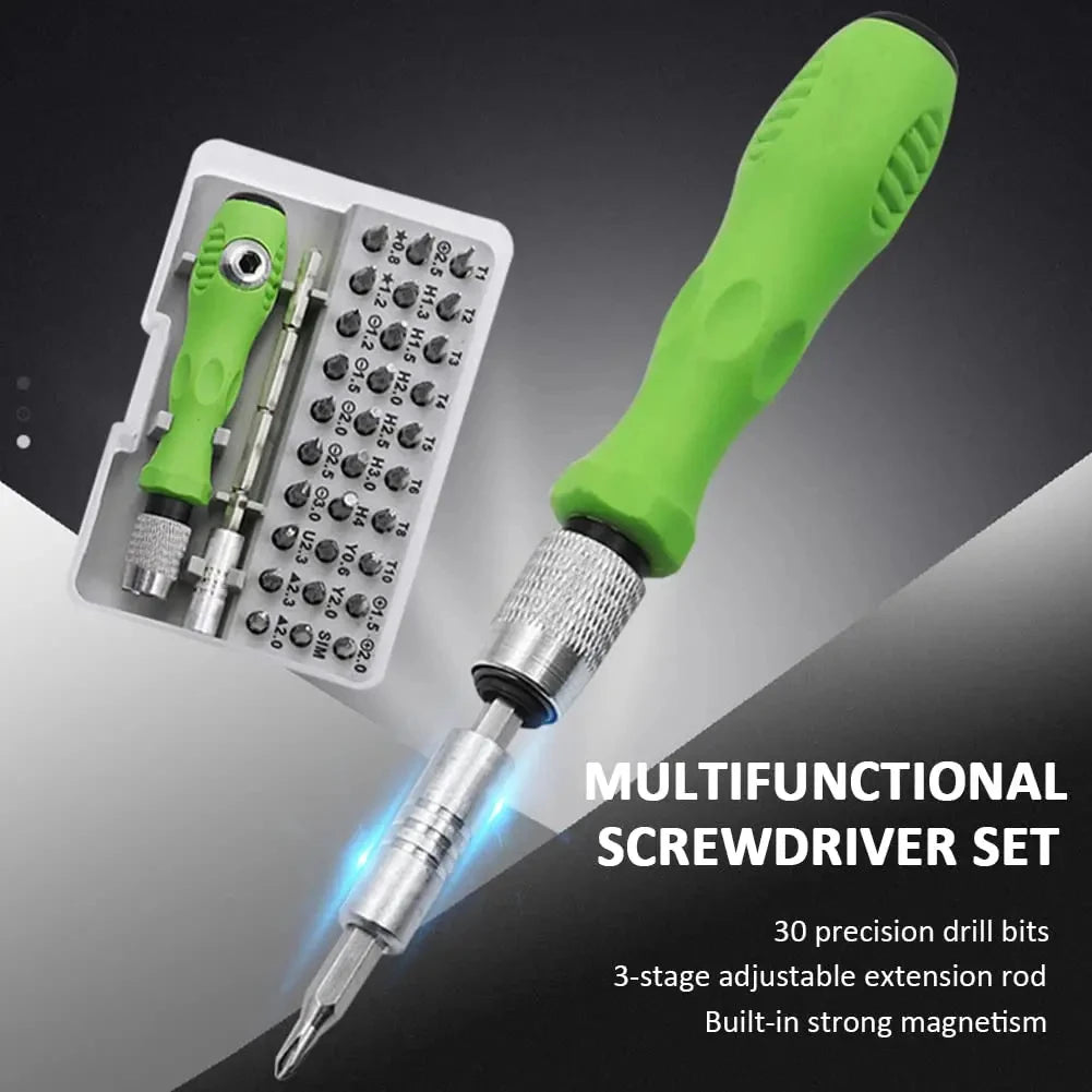 32-in-1 Precision Magnetic Screwdriver Set – CRV Steel Bits, T-Handle & Compact Case for Electronics, Jewelry & Home Repair