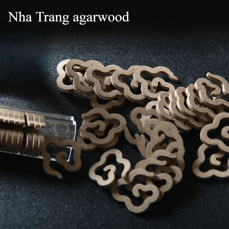 Auspicious Cloud Alloy Incense Burner with 42-Pack Agarwood & Sandalwood Fragrance Tablets Non-Stick Aromatherapy Pan