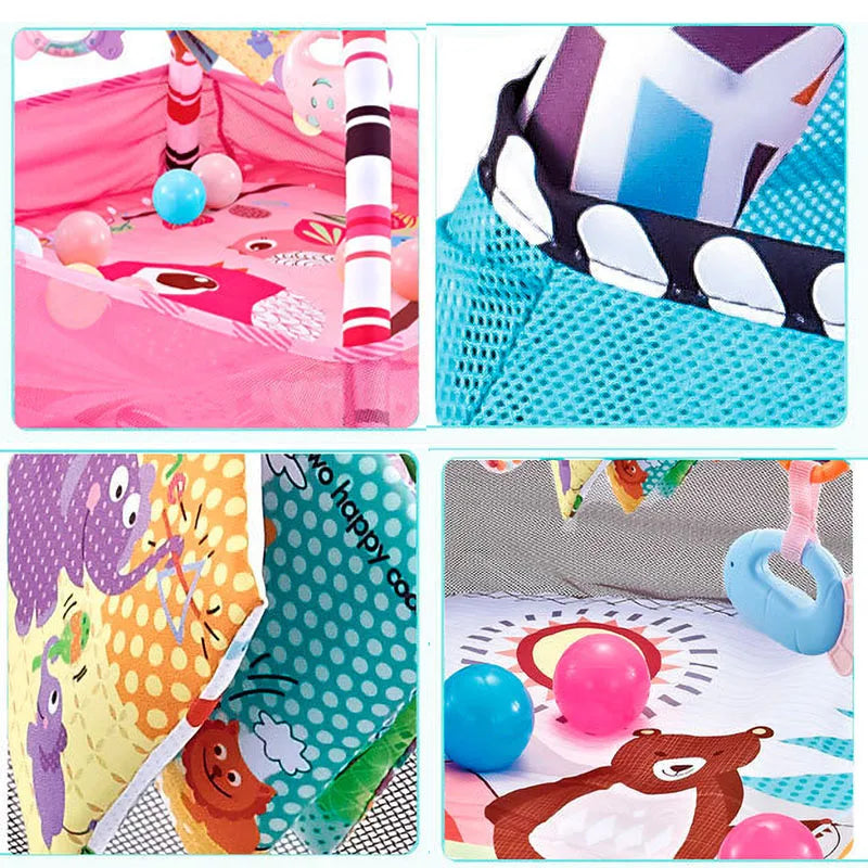 Baby Activity Gym Play Mat with Toy Rack – Educational Crawling Blanket & Infant Sensory Rug