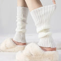 Women's Bare Heel Leg Warmers 40cm (15.7in) Knit Acrylic Boot Cuffs, Japanese Lolita Long Crochet Socks, 1 Pair