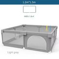 Light Gray Baby Playpen with Pull Ring - Play Yard & Ball Pit Safety Fence for Toddlers