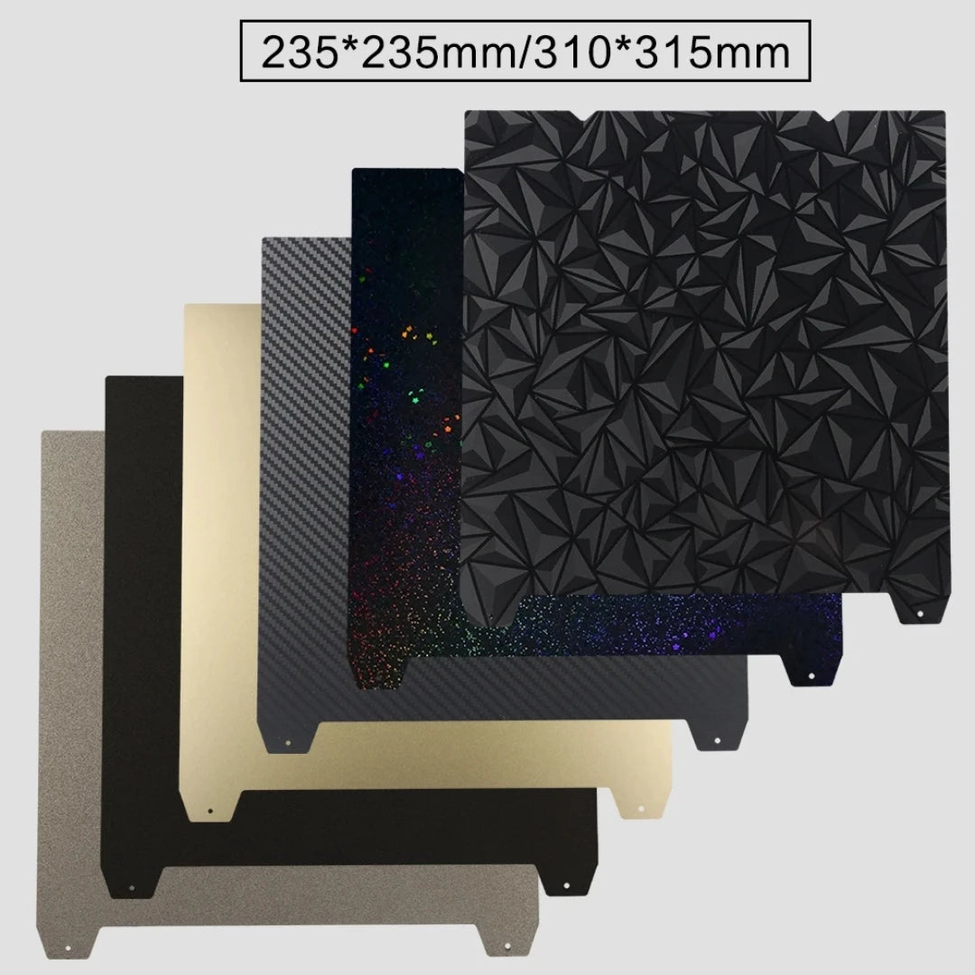 PEI Spring Steel Build Plate – Removable 3D Printer Build Surface for Heated Bed, Smooth PEI Sheet 235x235mm (9.25 x 9.25 in) & 310x310mm (12.20 x 12.20 in)