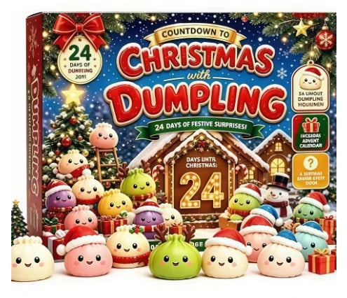 24-Piece Dumpling Squishy Advent Calendar – Slow-Rising 24-Day Christmas Fidget Countdown Gift