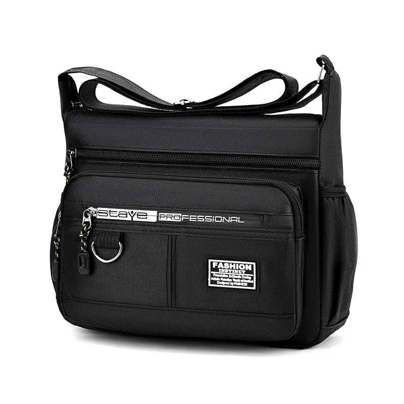 Men's Waterproof Crossbody Sling Bag - Business Casual Multi-Pocket Shoulder Bag, 27 x 8 x 22 cm (10.6 x 3.1 x 8.6 in), Adjustable Strap