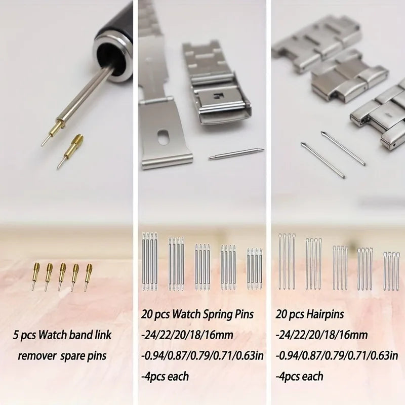 Watch Link Removal Tool Kit - Watch Band Pin Remover & Repair Tools for Strap Adjustment