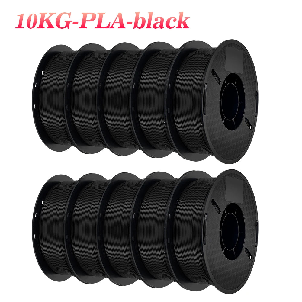 PLA and PETG 3D Printer Filament 10-Roll Pack — 1.75mm, 1kg (2.2 lb) Each — 10 kg (22 lb) Total, Assorted Colors, Eco-Friendly