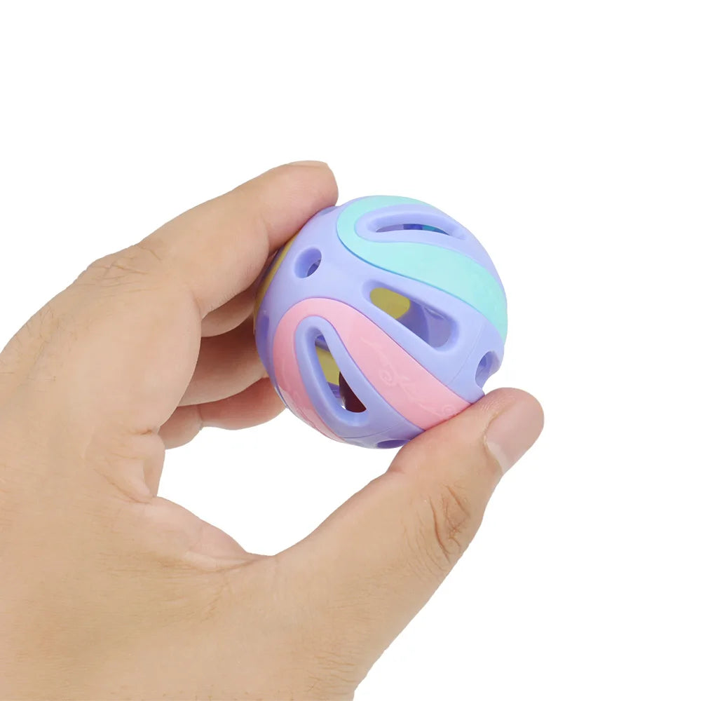 6-Pack Cat Bell Balls – Colorful Plastic Interactive Kitten Toys 1.93 in (4.9 cm)