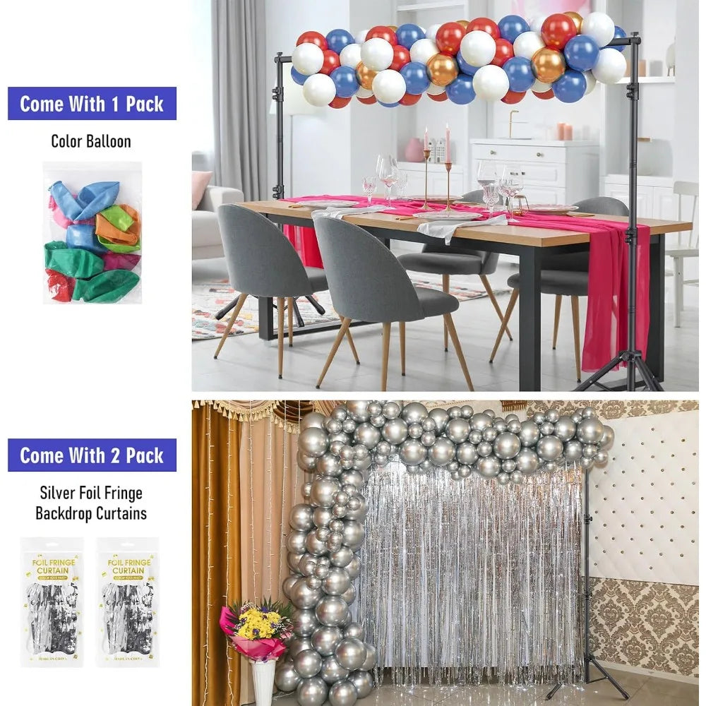 Adjustable Backdrop Stand Kit – 6 Width Options, Extends to 10 x 7.5 ft (305 x 229 cm) for Photography & Event Backdrops
