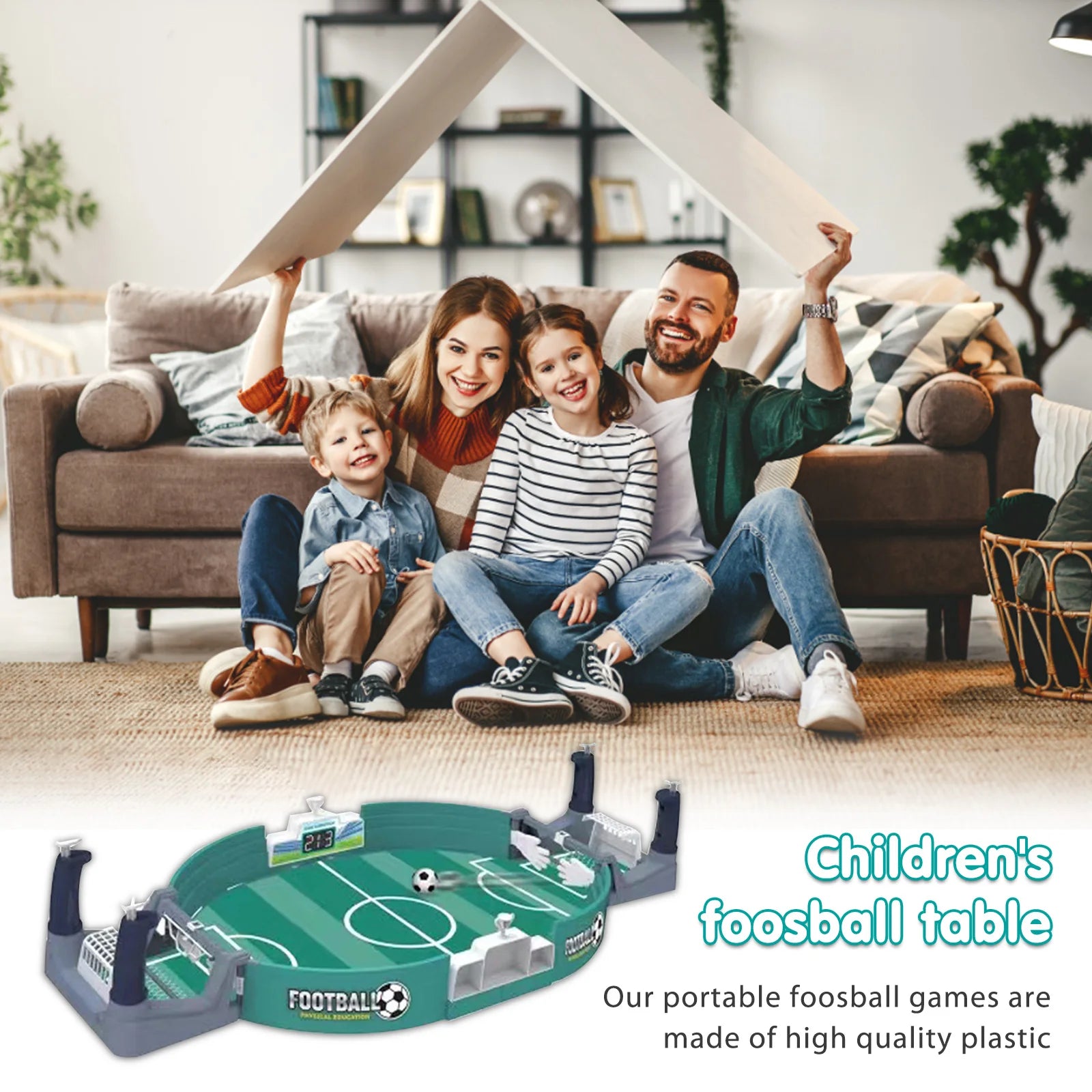 Portable Tabletop Foosball Game – 2-Player Mini Soccer Table for Kids & Family