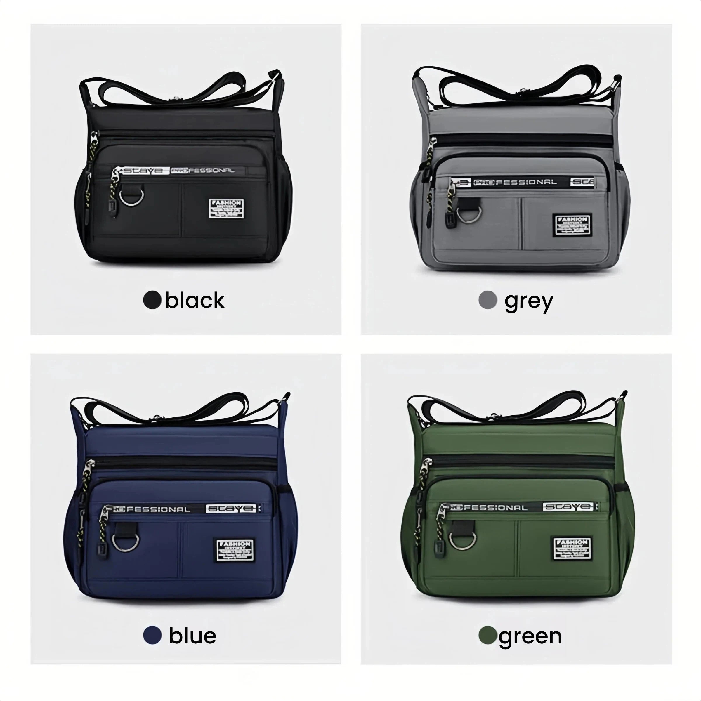 Men's Waterproof Crossbody Sling Bag - Business Casual Multi-Pocket Shoulder Bag, 27 x 8 x 22 cm (10.6 x 3.1 x 8.6 in), Adjustable Strap