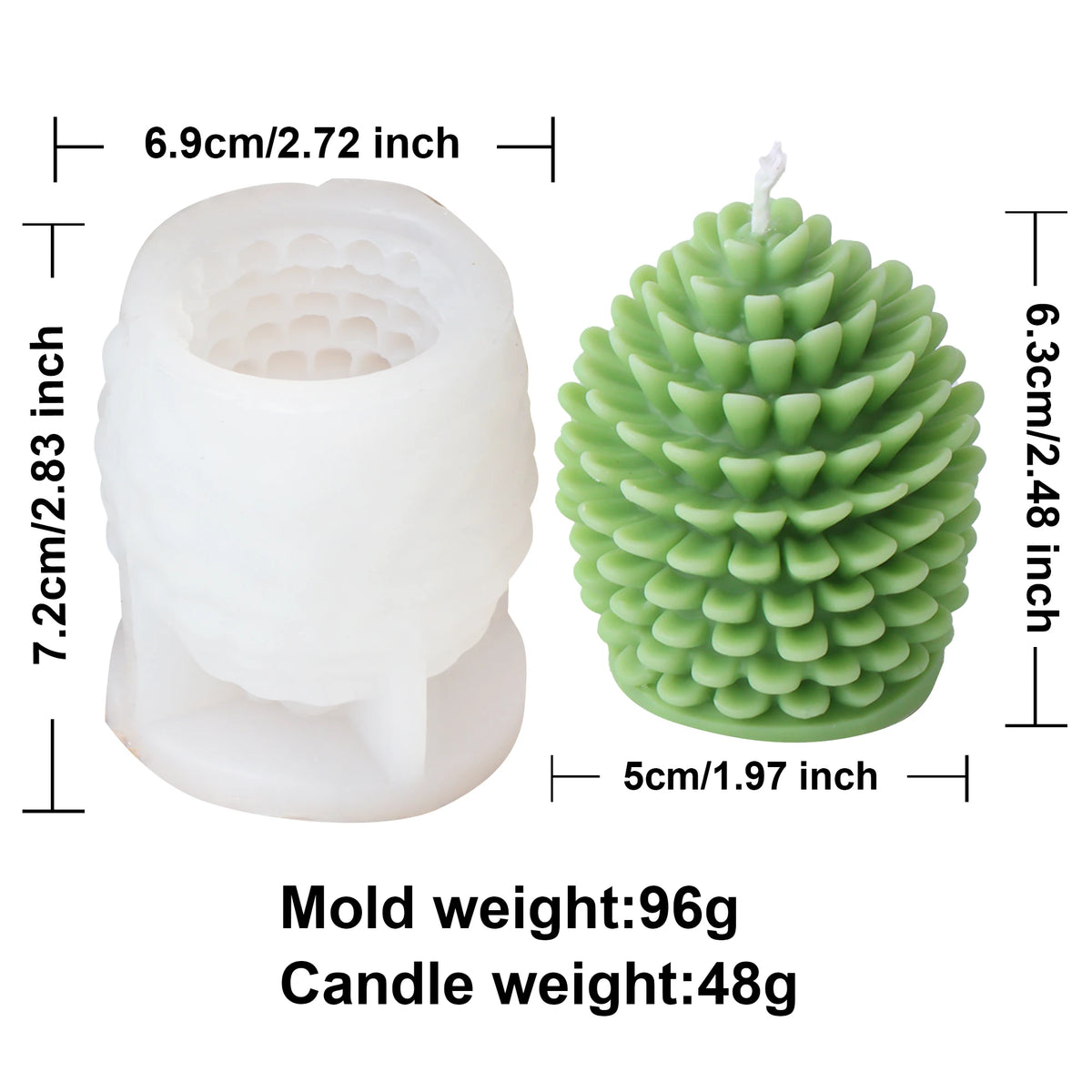 DIY Pinecone & Acorn Silicone Mold - Reusable Candle, Soap, Resin & Cake Baking Mold for Home Decor Crafts