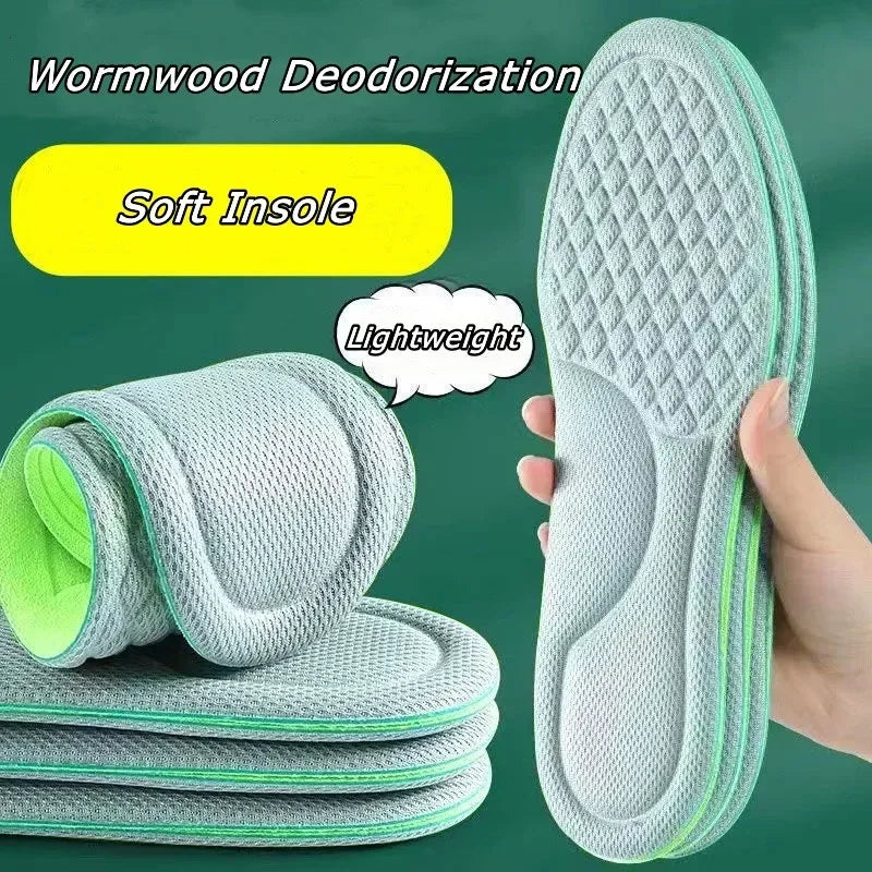 Summer Breathable Deodorant Sports Insoles – Sweat‑Absorbing, Shock‑Absorbing Shoe Inserts, Trim‑to‑Fit EU 35–46 (235–285 mm)