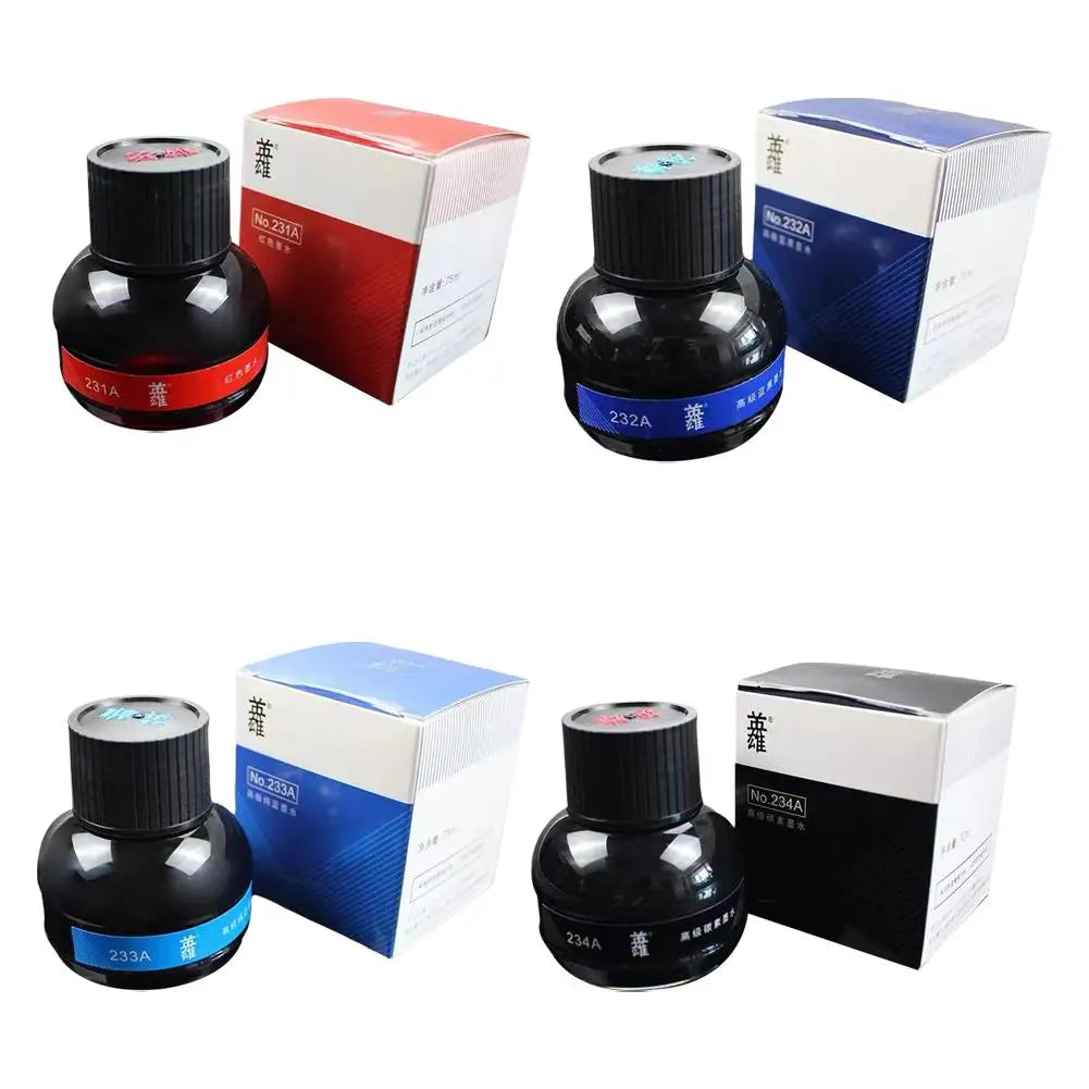 70ml (2.37 fl oz) Fountain Pen Ink Bottle - Black Ink for Calligraphy, Refilling & Smooth Writing