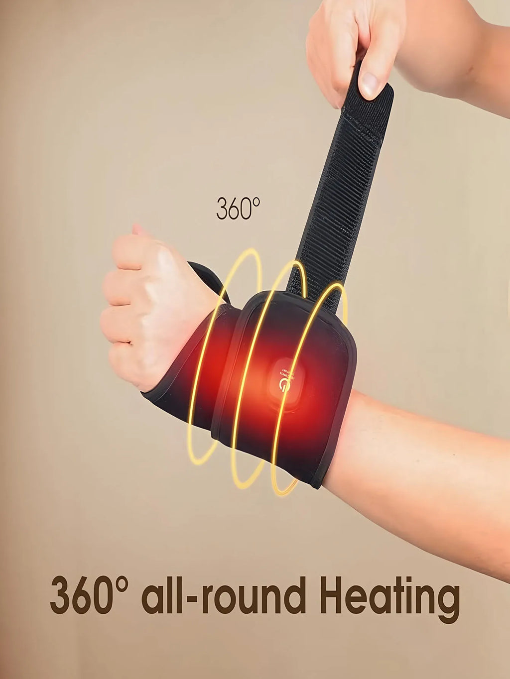 USB Electric Heated Wrist Brace – Adjustable Breathable Black Strap, Sports Wrist Support & Joint Pain Relief