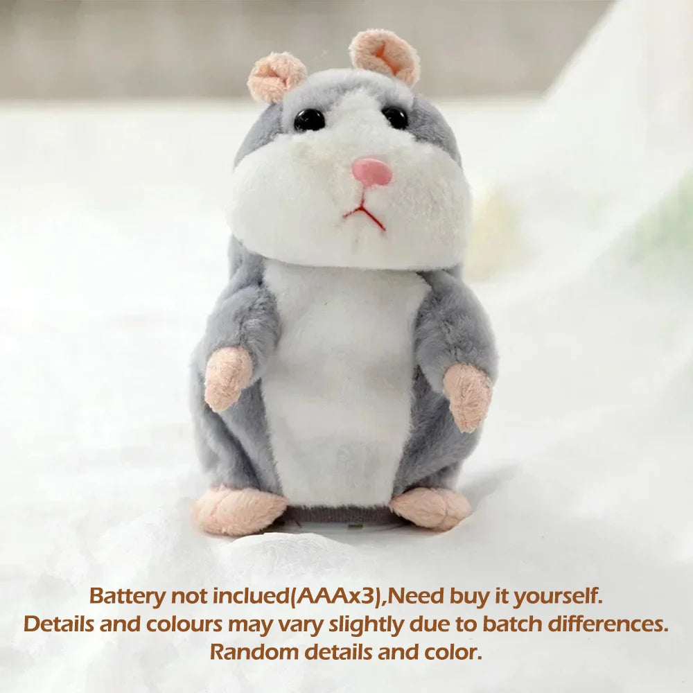 Interactive Talking Hamster Plush Toy, Nodding Voice-Imitating Stuffed Animal, Soothing Baby & Kids Gift