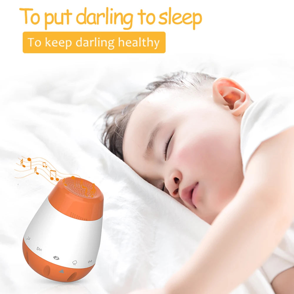 Baby White Noise Machine Voice-Activated Sleep Soother for Infants — 6 Soothing Sounds, Rechargeable & Portable