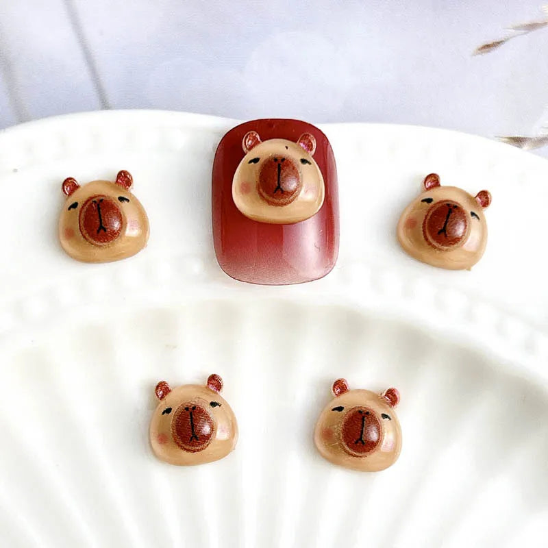 50pcs Cute Resin Capybara Nail Charms for Nail Art view 11