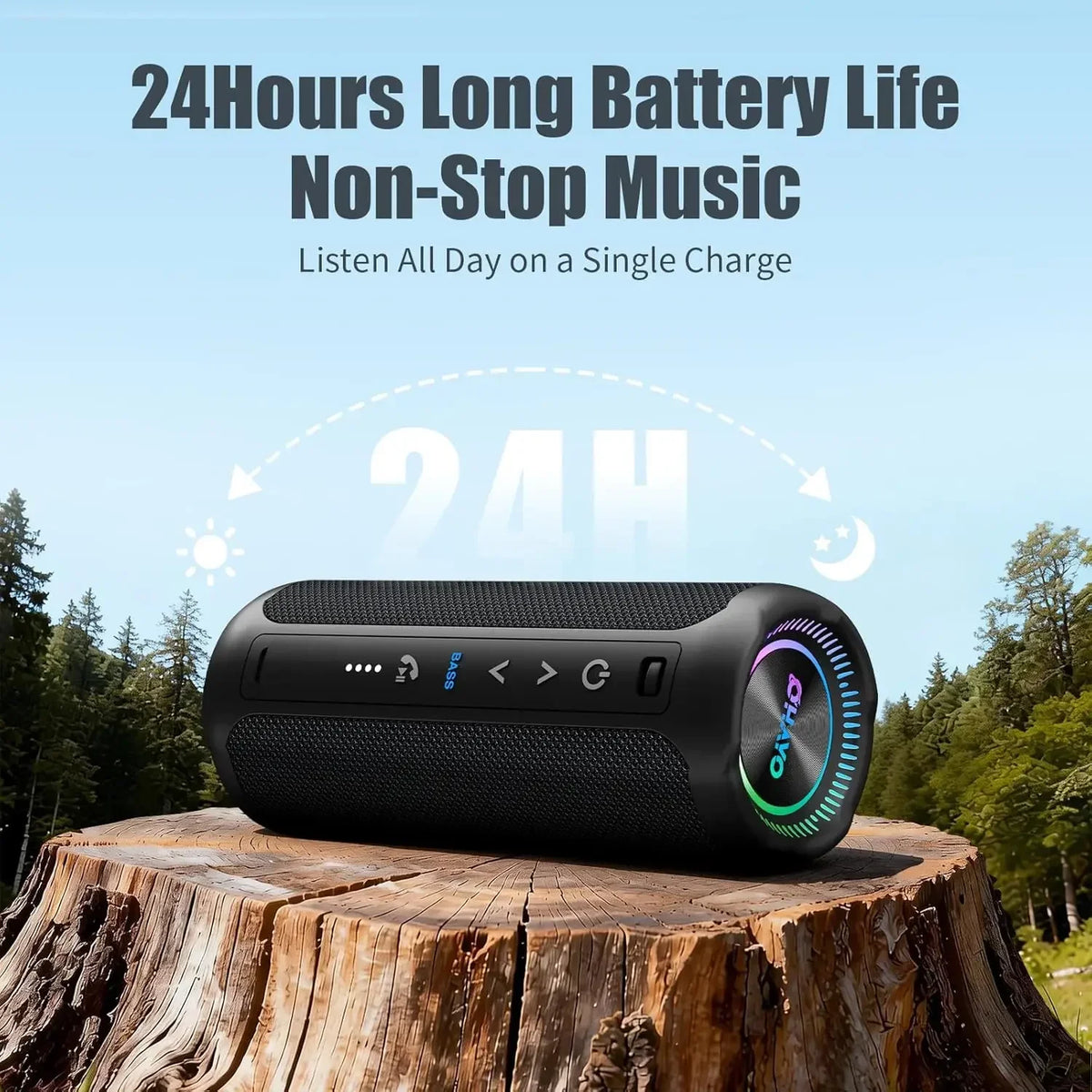 35W Bluetooth Speaker with LED Lights IPX7 Waterproof Portable HiFi Speaker with Bass Boost & TWS Wireless Stereo for Home, Outdoor & Travel