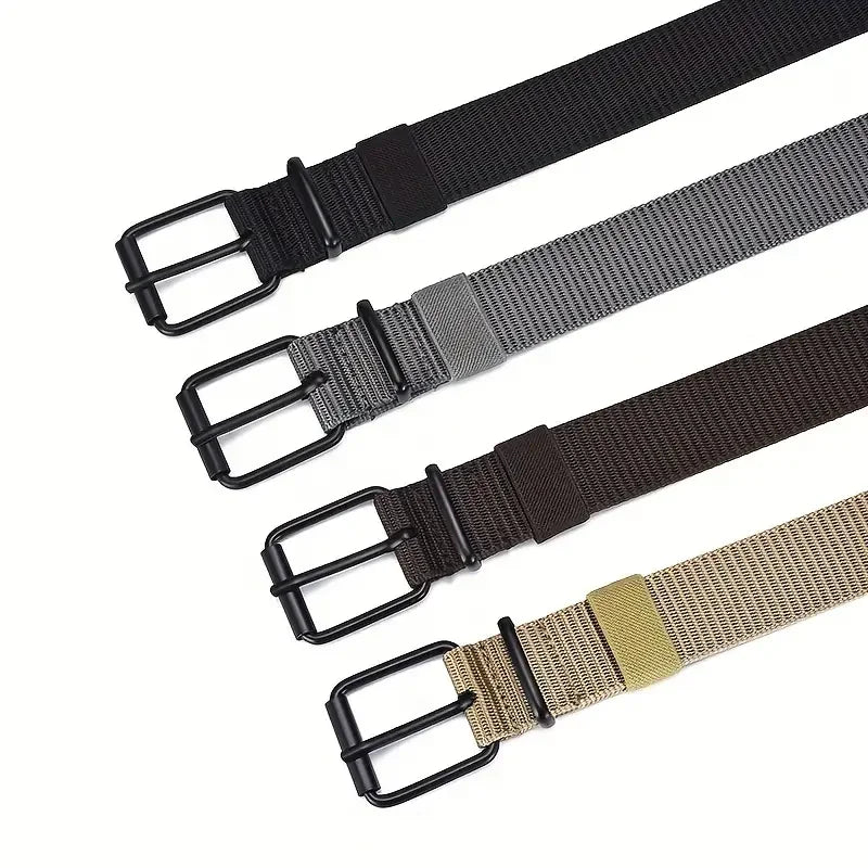 Durable Nylon Canvas Tactical Belt – Heavy-Duty Work Belt with Quick-Release Prong Buckle, 3.4 cm (1.34 in) Width