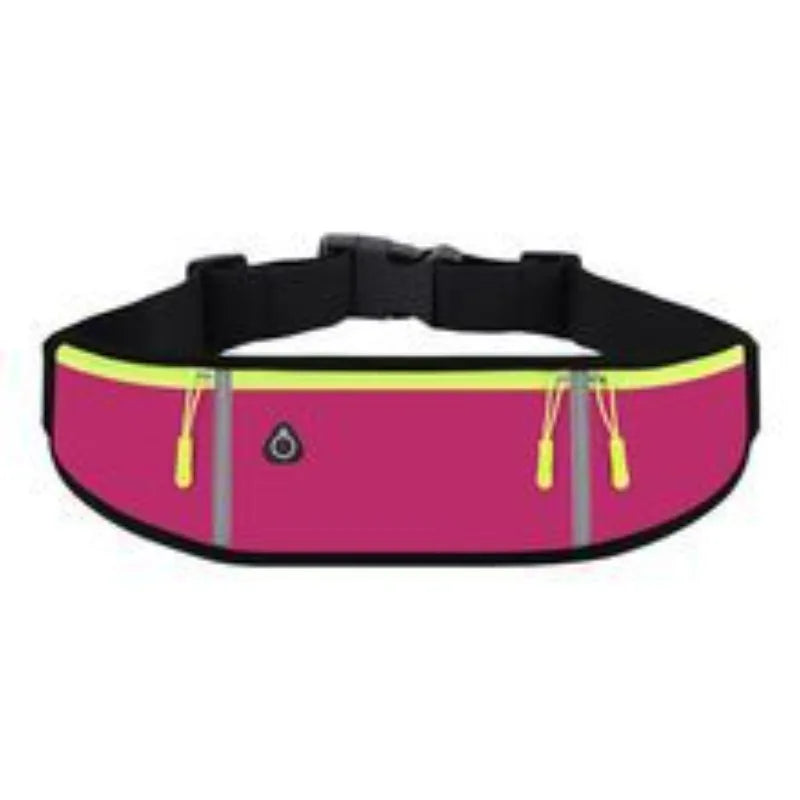Lightweight Running Waist Bag with 3 Waterproof Pockets – Phone & 350ml Water Bottle Holder, Reflective, 41×11 cm (16.1×4.3 in)