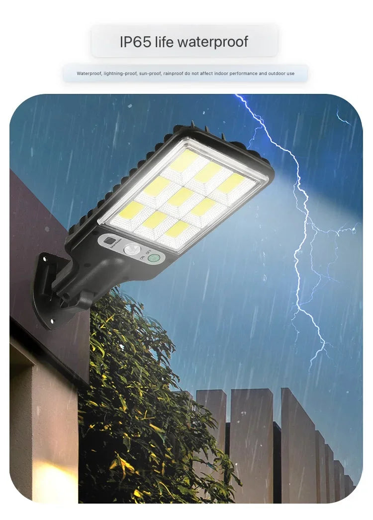 500 m² (5,382 sq ft) Solar Motion Sensor Wall Light — Outdoor Waterproof LED Solar Lamp with Remote for Garden, Patio, Driveway