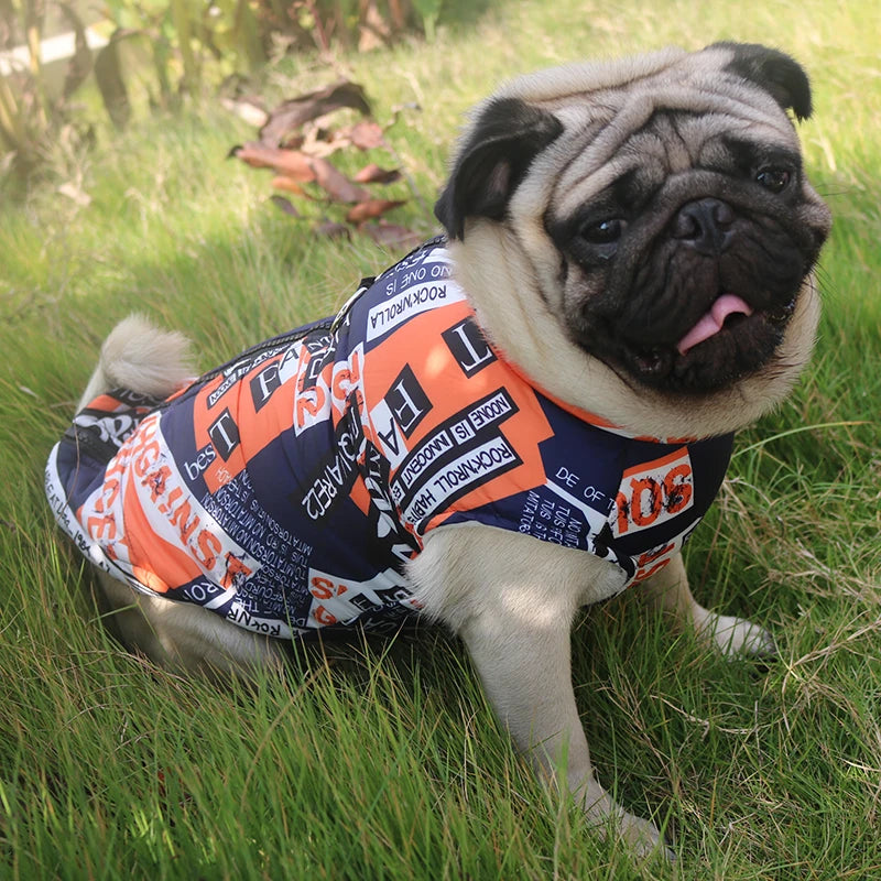 Waterproof Padded Dog Vest Jacket Zipper Puffer Coat for Small, Medium & Large Dogs Pug Chihuahua French Bulldog