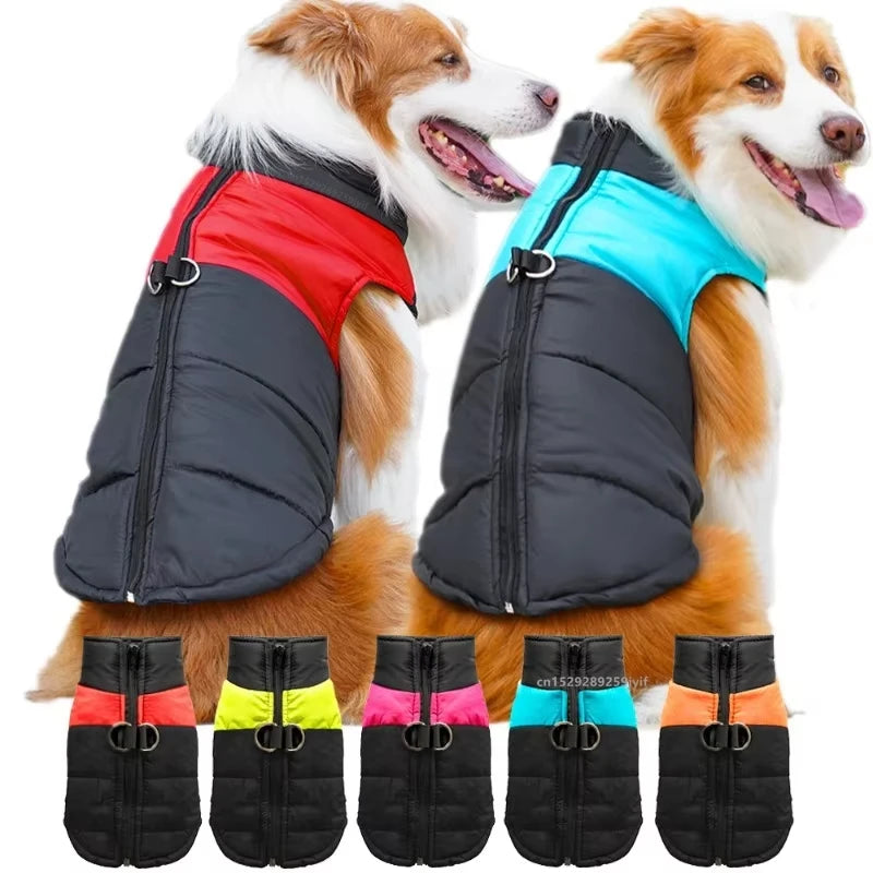 Waterproof Padded Dog Coat – Warm Winter Vest Jacket with Zipper for Small, Medium & Large Dogs