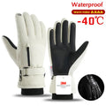Unisex Winter Waterproof Cycling Gloves - Touchscreen Fleece-Lined Non-Slip Full-Finger Gloves for Motorcycle, Ski & Outdoor Sports