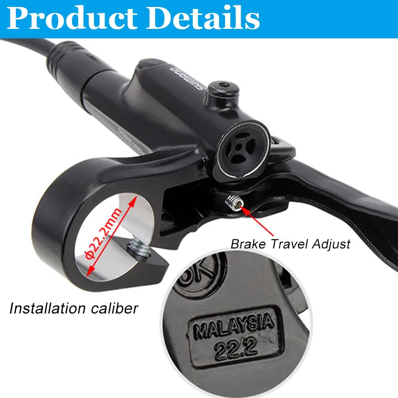 MTB Hydraulic Disc Brake Set – 2-Piston Caliper & 3-Finger Steel Lever, Front & Rear, 160mm Rotor Compatible