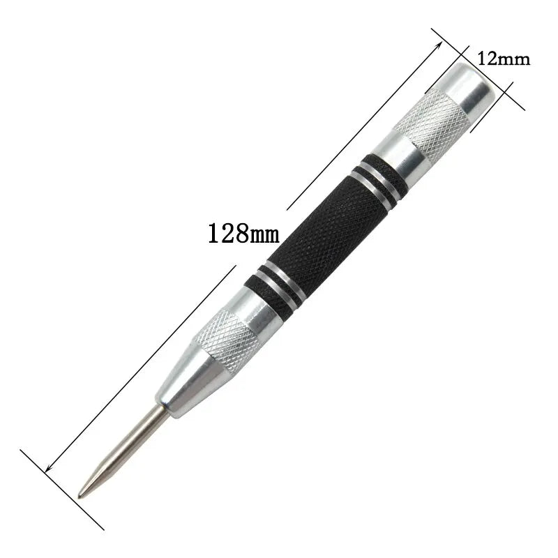 2-Pack Spring-Loaded Automatic Center Punch 128mm (5.04 in) — Glass Striker & Window Breaker Tool