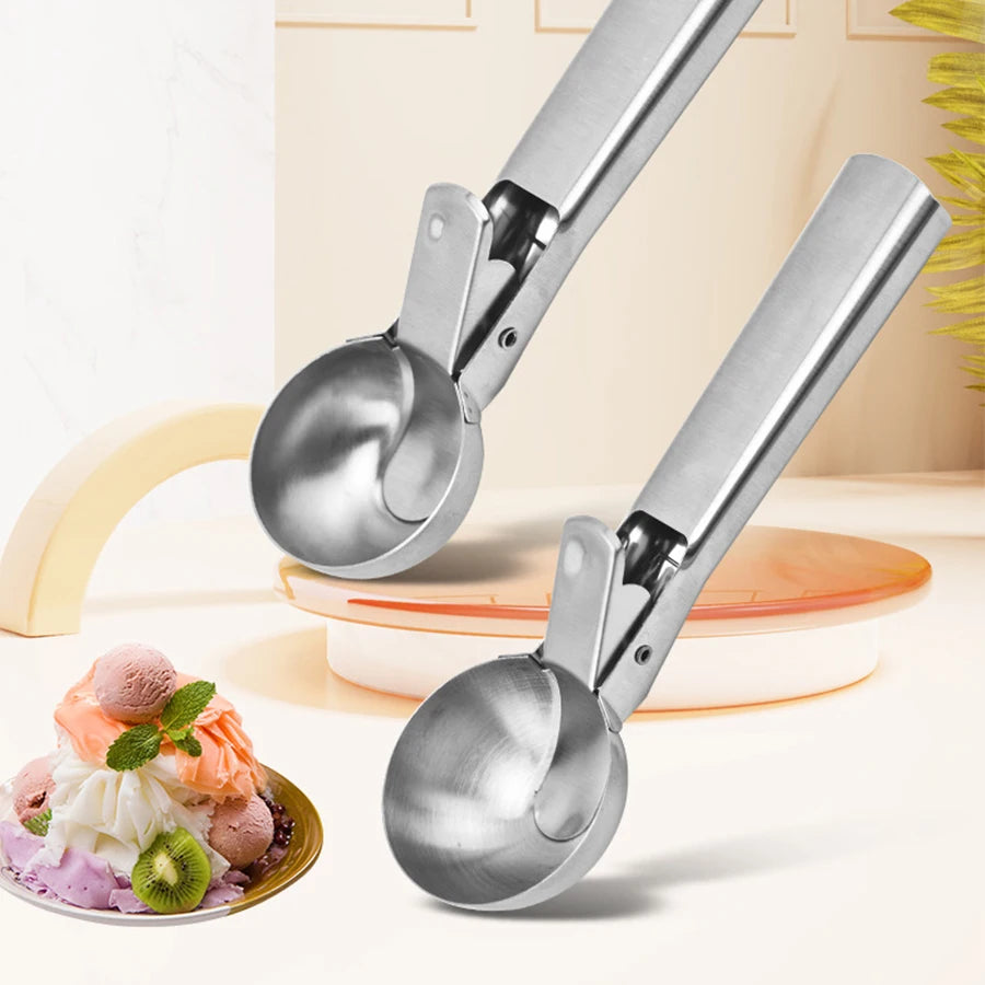 Stainless Steel Dual-Purpose Ice Cream & Fruit Scoop Multifunctional Kitchen Utensil