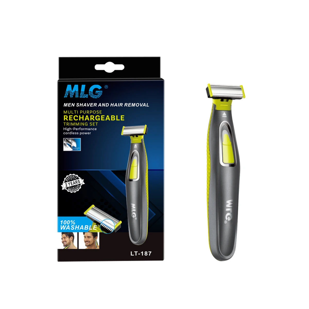 Portable USB Rechargeable Electric Shaver & Full-Body Trimmer T-Blade Wet/Dry Washable Razor for Beard Bikini Armpit