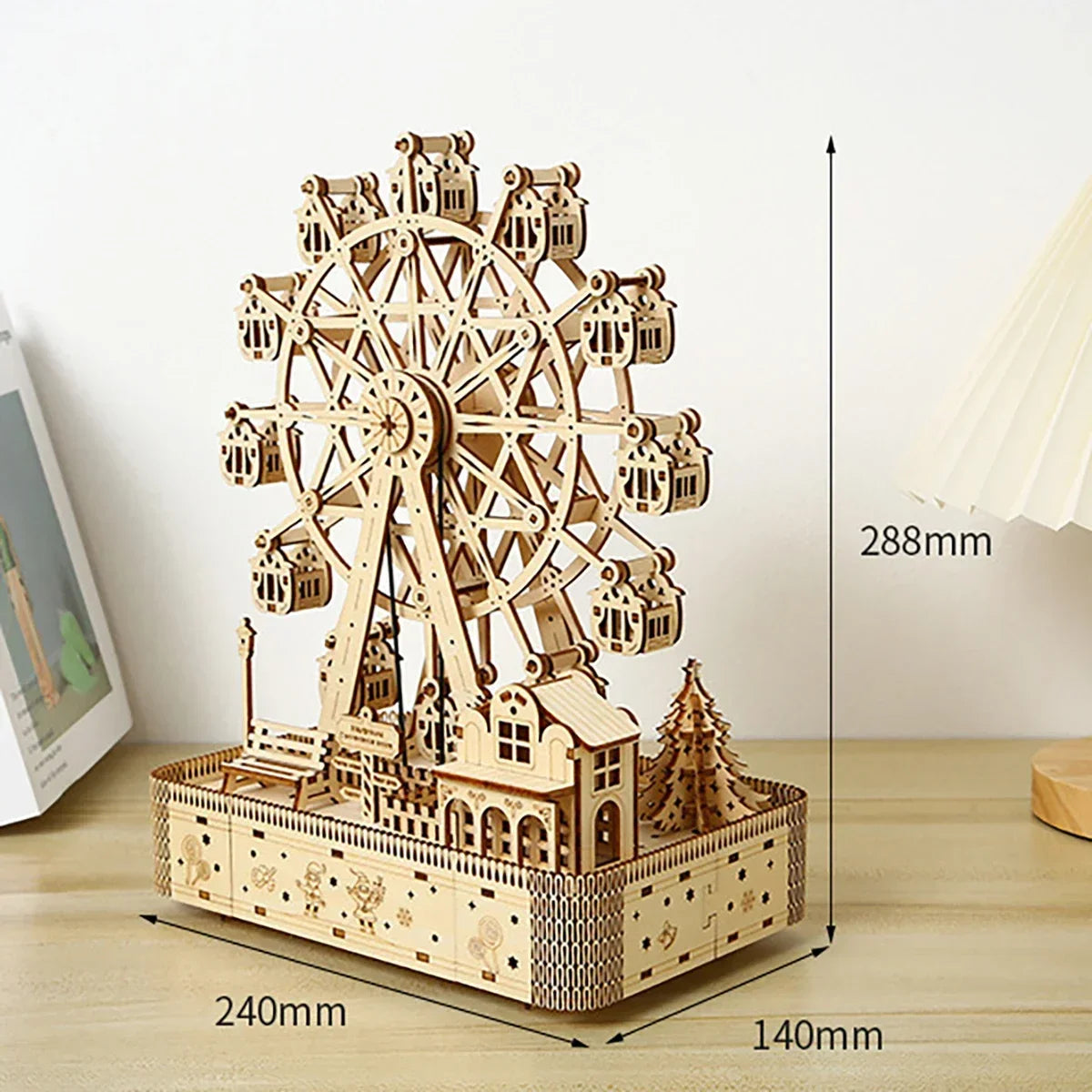 DIY 3D Wooden Ferris Wheel Puzzle Kit – Mechanical Model & STEM Brain Teaser