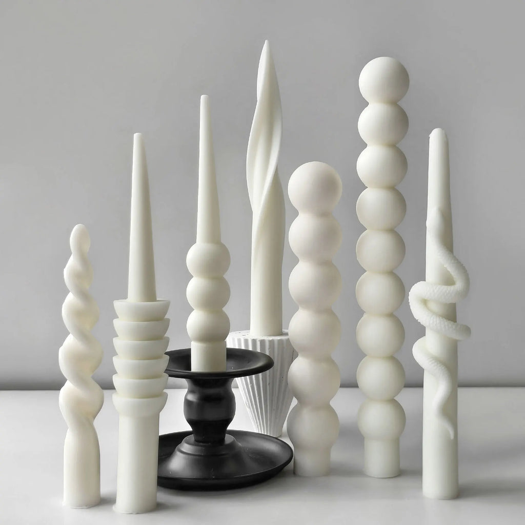 Geometric Spiral Long Rod Silicone Candle Mold for Handmade Aroma Candles & DIY Candle Making Supplies