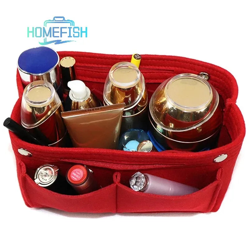 Multifunction Felt Insert Makeup Bag - Travel Cosmetic Organizer & Inner Purse for Women