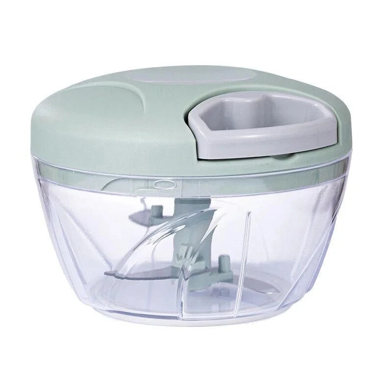 Manual Rope Food Chopper — 500ml & 900ml (17 fl oz / 30 fl oz) Stainless Steel Blade Garlic, Onion & Vegetable Slicer