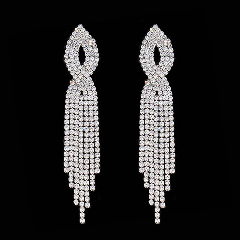 Gold Bridal Drop Earrings with Simulated Pearls & Crystal Rhinestones — 6 cm (2.36 in) Dangle Statement Earrings for Wedding & Bridesmaids