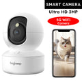 2K WiFi Pet Camera with Phone App — 360° Pan & Tilt Indoor Security & Baby Monitor, 2-Way Audio, Color Night Vision (5GHz/2.4GHz)