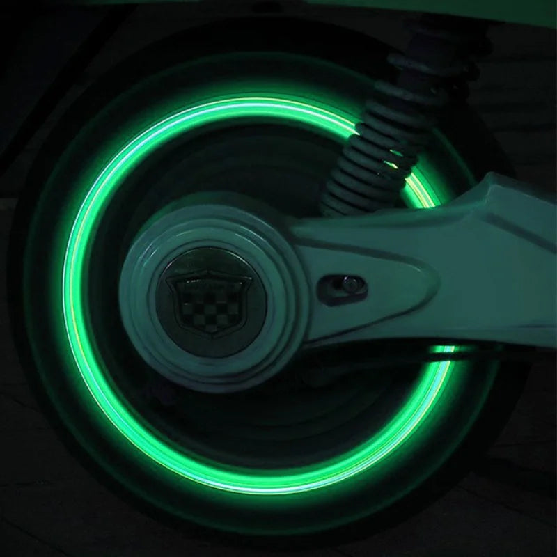 Glow-in-the-Dark Luminous Tire Valve Caps Set of 4 — Fluorescent Wheel Valve Stem Caps Universal for Car Motorcycle Bicycle